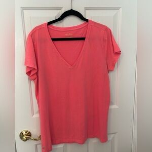 Lilly Pulitzer coral V-Neck Short Sleeve Top